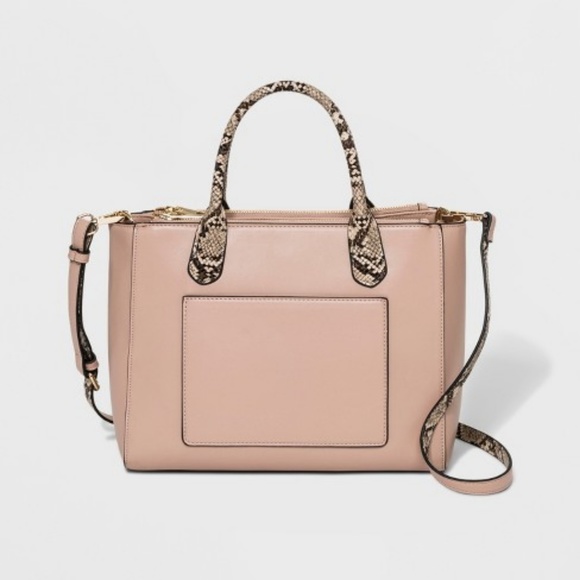 Target Handbags - Pink Snake Print Satchel Purse
